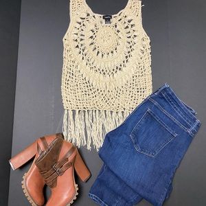 Knitted tribal tank top